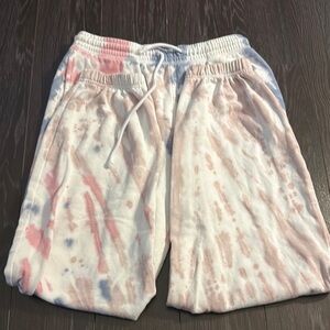 Aeropostale Pink and Blue Tie-Dye Sweatpants